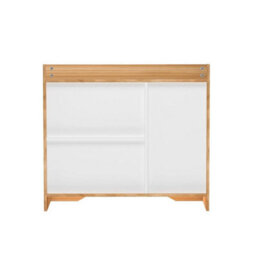 White Shoe Storage Cabinet Unit Cupboard Hallway Furniture Living Room Shoe Rack Natural - thumbnail 4