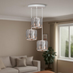 Modern 3 Tier Crystal Chandelier Black Frame Pendant Light With Clear Glass Rods Luxury Ceiling Light Fixture Hanging Light - thumbnail 5
