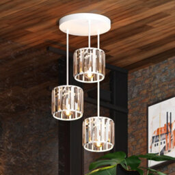 Modern 3 Tier Crystal Chandelier Black Frame Pendant Light With Clear Glass Rods Luxury Ceiling Light Fixture Hanging Light - thumbnail 3