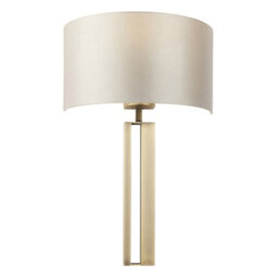 Luminosa Lighting Luminosa Macerata Wall Lamp Matt Antique Brass Plate & Mink Satin Fabric