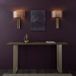 Luminosa Lighting Luminosa Macerata Wall Lamp Matt Antique Brass Plate & Mink Satin Fabric - thumbnail 4