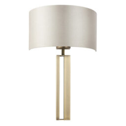 Luminosa Lighting Luminosa Macerata Wall Lamp Matt Antique Brass Plate & Mink Satin Fabric - thumbnail 6