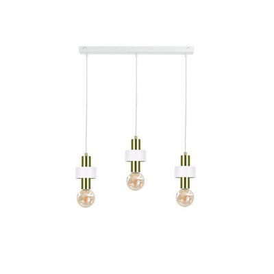 Luminosa Lighting Luminosa Unica Bar Pendant Ceiling Light White, Gold, 60Cm, 3X E27