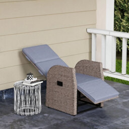 Outdoor Recliner Chair Rattan Reclining Lounge Chair - thumbnail 6
