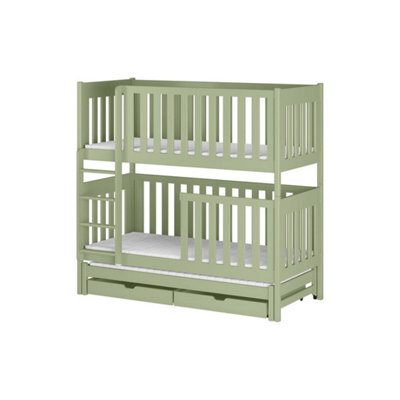 Arte Olive Emily Bunk Bed With Trundle & Drawers W198Cm - Nature-Led Triple Sleeper With Built-In Storage - image 1