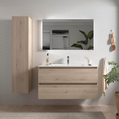 Cygnus bath Bequia Vanity Unit 100Cm Natural Basin Ceramic - image 1