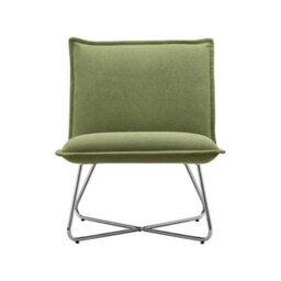 Living And Home Green Modern Linen Accent Chair With Metal Base - thumbnail 4