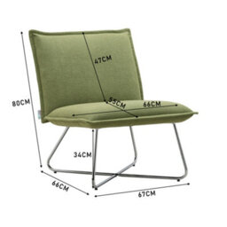 Living And Home Green Modern Linen Accent Chair With Metal Base - thumbnail 6