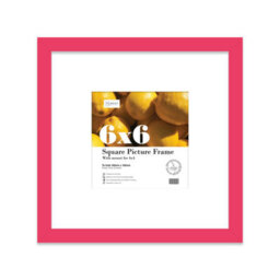 "6X6"" Bright Pink Picture Frame - 6X6"" Square Frame With 4X4"" Mount For 6X6""/4X4"" Pictures Art Deco Style Room Decor, 1 Pack" - thumbnail 1