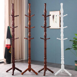 Multibao Posh Solid Wood Coat Stand - 9 Hooks Elegant Rack - Cream White - thumbnail 8