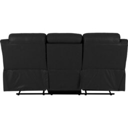 Seconique Roma 3 Seater Recliner Sofa - Black Pu - thumbnail 8