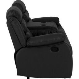 Seconique Roma 3 Seater Recliner Sofa - Black Pu - thumbnail 7