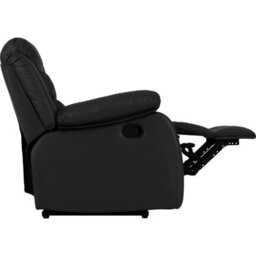 Seconique Roma 3 Seater Recliner Sofa - Black Pu - thumbnail 6