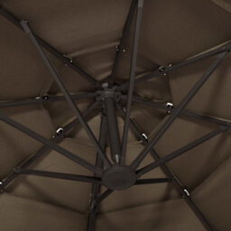 Walplus 4-Tier Garden Parasol With Aluminium Pole Taupe 3X3 M - thumbnail 6