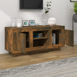 Berkfield Tv Cabinet Smoked Oak 102X35X45 Cm Engineered Wood - thumbnail 3