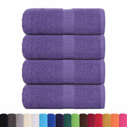 Berkfield Durable Wash Towels 4 Pcs Frogn Purple 30X30 Cm 100% Cotton