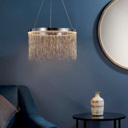Anson Lighting Frains Chrome And Silver Chain Integrated Led Ceiling Pendant - thumbnail 1