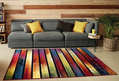Smart Living Modern Thick Soft Carved Area Rug, Living Room Carpet, Kitchen Floor, Bedroom Soft Rugs 160Cm X 230Cm - Stripes - image 1