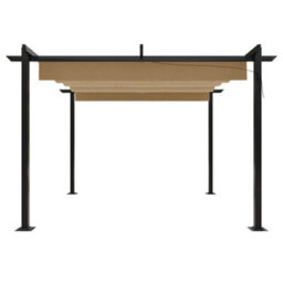 Berkfield Sturdy Garden Gazebo With Retractable Roof 3X3 M Taupe - thumbnail 4