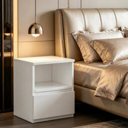 Modern Bedside Table With Drawers Storage Nightstand Wooden Cabinet For Bedroom Home - thumbnail 4