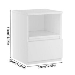 Modern Bedside Table With Drawers Storage Nightstand Wooden Cabinet For Bedroom Home - thumbnail 2
