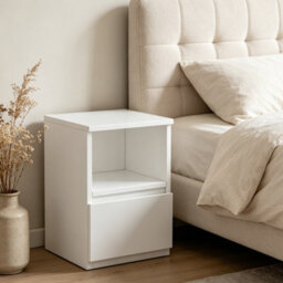 Modern Bedside Table With Drawers Storage Nightstand Wooden Cabinet For Bedroom Home - thumbnail 3
