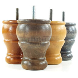 L&F 4X Wooden Bun Feet Antique Brown Stain Replacement Furniture Legs Sofas Chairs Footstools M8 Cwc802 - thumbnail 9