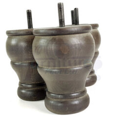 L&F 4X Wooden Bun Feet Antique Brown Stain Replacement Furniture Legs Sofas Chairs Footstools M8 Cwc802 - thumbnail 4