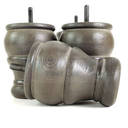 L&F 4X Wooden Bun Feet Antique Brown Stain Replacement Furniture Legs Sofas Chairs Footstools M8 Cwc802 - thumbnail 5