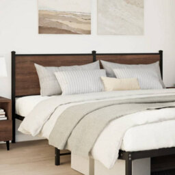 Berkfield Headboard Brown Oak 180 Cm Engineered Wood And Steel - thumbnail 2