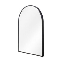Living And Home Black Aluminium Alloy Arched Bathroom Mirror Hd Float Glass Wall Mount Vanity Mirror 50X80Cm - thumbnail 2