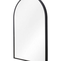 Living And Home Black Aluminium Alloy Arched Bathroom Mirror Hd Float Glass Wall Mount Vanity Mirror 50X80Cm - thumbnail 5