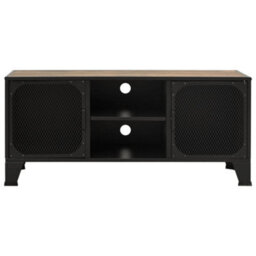 Berkfield Tv Cabinet Rustic Brown 105X36X47 Cm Metal And Mdf - thumbnail 3