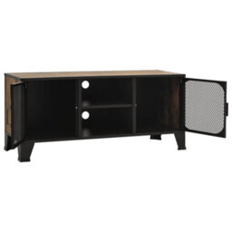 Berkfield Tv Cabinet Rustic Brown 105X36X47 Cm Metal And Mdf - thumbnail 6