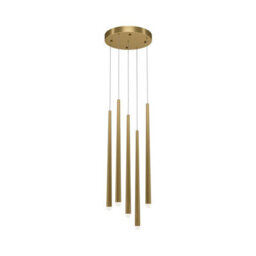 Luminosa Lighting Luminosa Maytoni Cascade Modern 5 Light Cluster Pendant Ceiling Light Brass Integrated Led 4000K - thumbnail 2