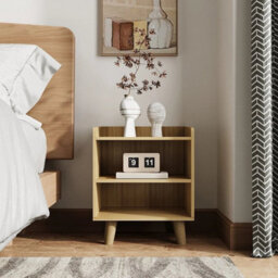 Bedside Table Nightstand Modern Bedroom Furniture With 2 Open - thumbnail 6