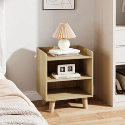 Bedside Table Nightstand Modern Bedroom Furniture With 2 Open - thumbnail 3