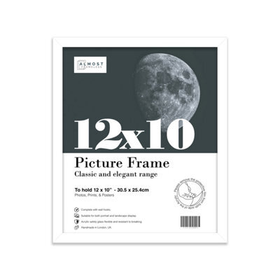 12X10 White Picture Frame (30.5 X 25.4Cm) Poster, Photo, Artwork, Gallery Wall Or Print - image 1