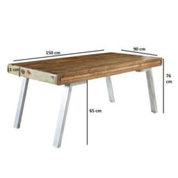 Wyld Haus Los Angeles Reclaimed Wood And Metal Dining Table 1500mm - thumbnail 4