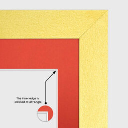 AK Frames 50X20Cm Gold Modern Multi Photo Frame With Poppy Red Mount - Holds 4 Apertures (4X) 6X4 Photos - thumbnail 7