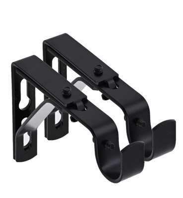 Lister Cartwright 19mm Curtain Pole Ends Brackets With Adjustable Screws Metal Finish (Pack Of 2)