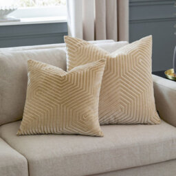 Paoletti Evoke Cut Velvet Feather Filled Cushion, Ivory, 55 X 55Cm - thumbnail 6