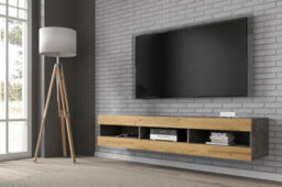 Arte Modern Mantra Tv Cabinet In Oak Artisan W1600mm X H320mm X D350mm - thumbnail 1