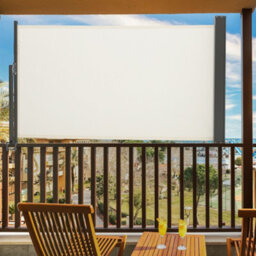 Living And Home Beige Outdoor Patio Retractable Side Awning Balcony Sunshade Blind 300Cm X 140 Cm - thumbnail 1