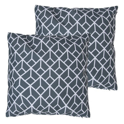 icon Indoor And Outdoor Waterproof Filled Cushion Set Of 2 Slate Grey - image 1