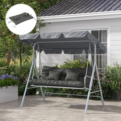 Outsunny Outdoor Back And Seat Cushion With Pillows, No Swing, Light Grey - image 1