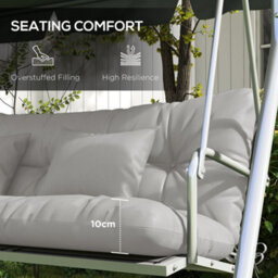 Outsunny Outdoor Back And Seat Cushion With Pillows, No Swing, Light Grey - thumbnail 6