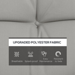 Outsunny Outdoor Back And Seat Cushion With Pillows, No Swing, Light Grey - thumbnail 4