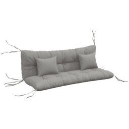 Outsunny Outdoor Back And Seat Cushion With Pillows, No Swing, Light Grey - thumbnail 2
