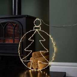 Samuel Alexander 48Cm X 38Cm Light Up Hanging Christmas Tree Bauble With 250 Warm White Leds - thumbnail 4